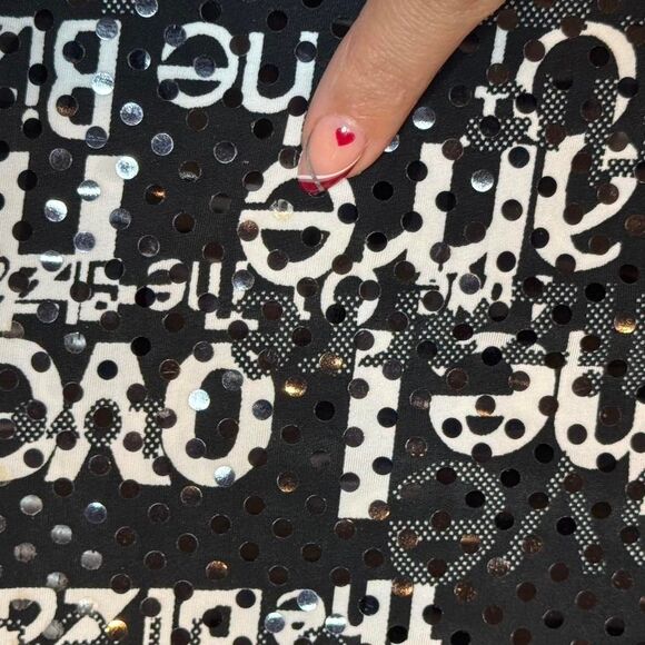 Y2K MixIt Black Sequin Black Graphic Euro Core Cowl Neck Going Out Tank - Picture 5 of 5